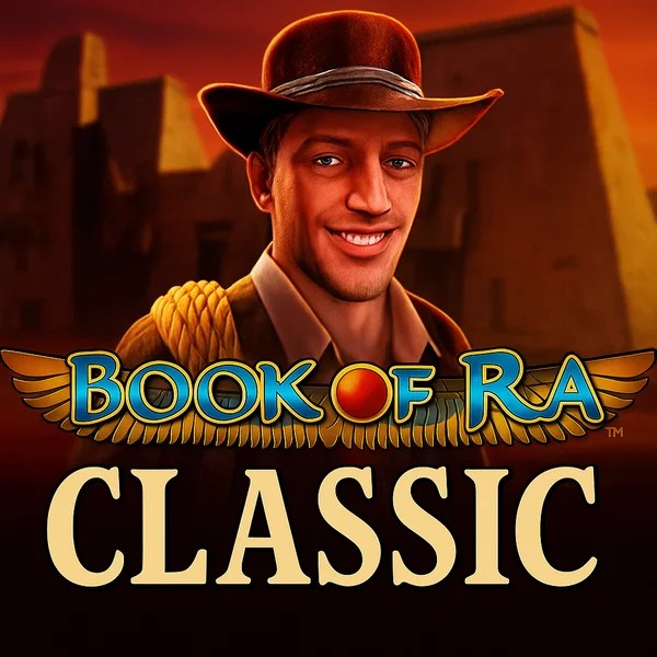 Book of Ra Classic logo by Novomatic at Fridayroll Casino