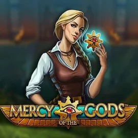 Mercy Of The Gods slot logo by NetEnt at Fridayroll Casino