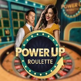 Official Live Casino logo: PowerUP Roulette by Pragmatic Play at Fridayroll Casino