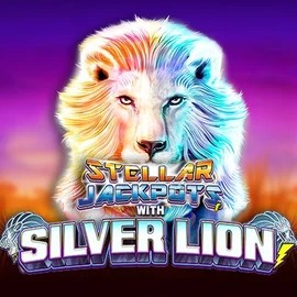 Stellar Jackpots with Silver Lion slot icon by Lightning Box Game, available at Fridayroll Casino